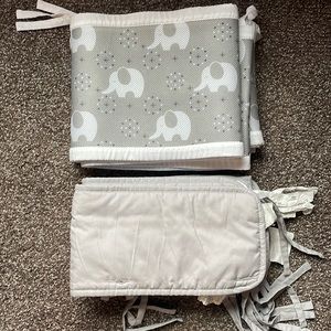 Mesh crib bumper and crib rail guards